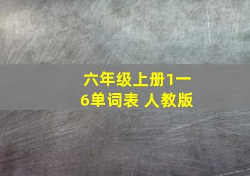 六年级上册1一6单词表 人教版